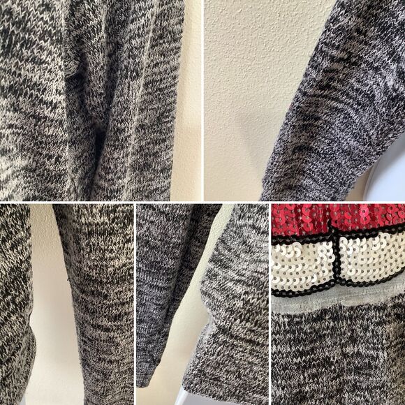 Hello Kitty Sequin Grey McBling Sanrio Kawaii Cutecore Lightweight Sweater Small - Picture 12 of 12